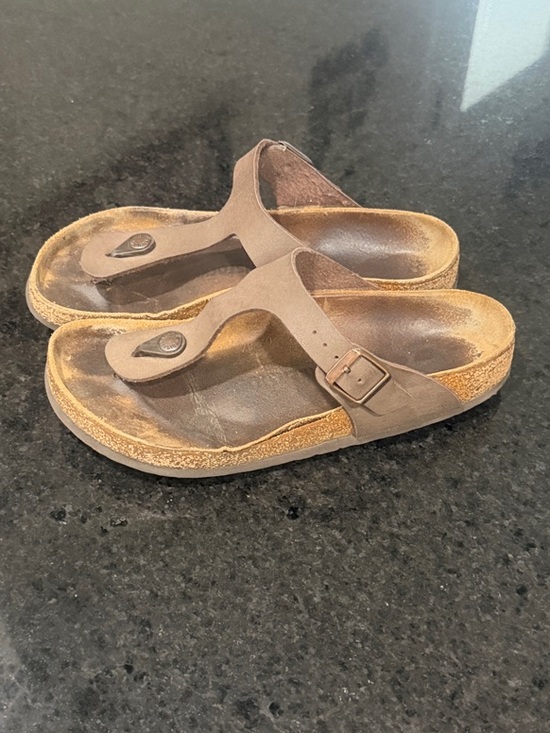 Birkenstock Shoes - Birkenstock Brown Gizeh Leather Thong